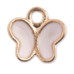 John Bead Sweet & Petite Enamel Charm - Butterfly, Pink, Pkg of 10 showing single charm