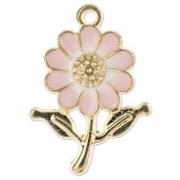 John Bead Sweet & Petite Enamel Charm - Daisy, Pink showing single charm