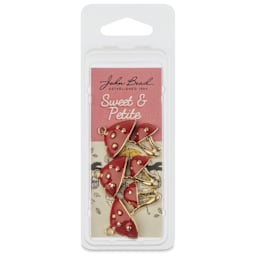 John Bead Sweet & Petite Enamel Charm - Mushrooms, Red, Pkg of 3 front of packaging