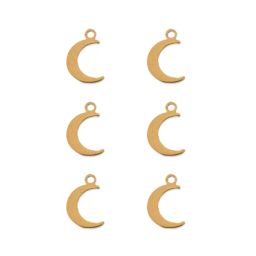 John Bead Sweet & Petite Metal Charms - Pkg of 6, Gold Crescents