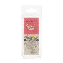 John Bead Sweet & Petite Metal Charms - Pkg of 10, Silver Feathers front of packaging