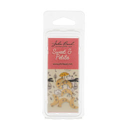 John Bead Sweet & Petite Metal Charms - Pkg of 6, Gold Moon with Stars front of packaging