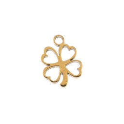 John Bead Sweet & Petite Metal Charms - Gold Clover single charm