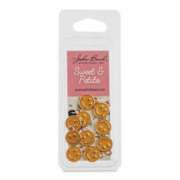 John Bead Sweet & Petite Enamel Charm - Happy Face, Gold, Pkg of 10 front of packaging
