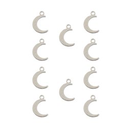John Bead Sweet & Petite Metal Charms - Pkg of 10, Silver Crescents