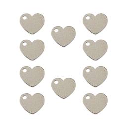 John Bead Sweet & Petite Metal Charms - Pkg of 10, Silver Hearts