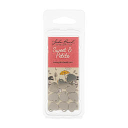 John Bead Sweet & Petite Metal Charms - Pkg of 10, Silver Hearts front of packaging