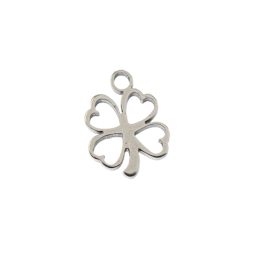 John Bead Sweet & Petite Metal Charms - Silver Clover single charm