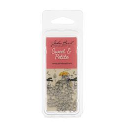John Bead Sweet & Petite Metal Charms - Pkg of 10, Silver Clover front of packaging