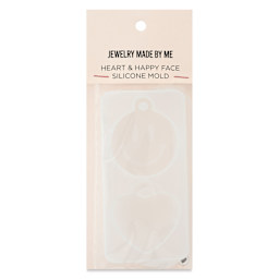 Jewelry Made By Me Pendant Silicone Mold - Happy Face and Heart front of packaging