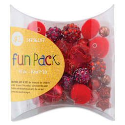 Cousin DIY Fun Pack Acrylic Bead Color Mix - Red front of packaging