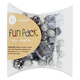 Cousin DIY Fun Pack Acrylic Bead Color Mix - Grey front of packaging