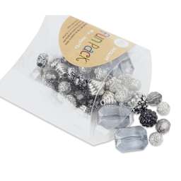 Cousin DIY Fun Pack Acrylic Bead Color Mix - Grey contents with packaging