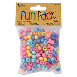 Cousin DIY Fun Pack Acrylic Large Hole Barrel Beads - Pkg of 280, Assorted Colors front of packaging
