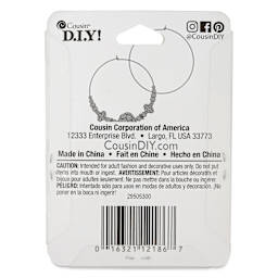 Cousin Stainless Steel Elegance Earring Hoops - Pkg of 22 back of packaging