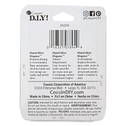 Cousin Plated Silver Elegance Open Jump Rings - Pkg of 35, 4 mm back of packaging