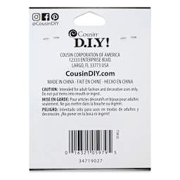 Cousin Jewelry Basics Crimp Tubes - Pkg of 500, Silver, 2 mm back of packaging