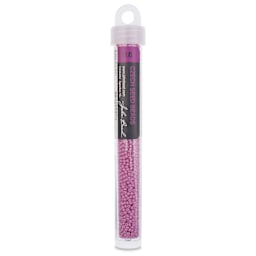 John Bead Solgel Chalk Dyed Czech Seed Beads - 11/0, Bubble Gum Pink, 23 g vial