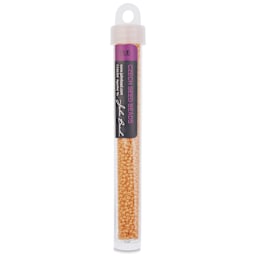 John Bead Solgel Chalk Dyed Czech Seed Beads - 11/0, Orange, 23 g vial