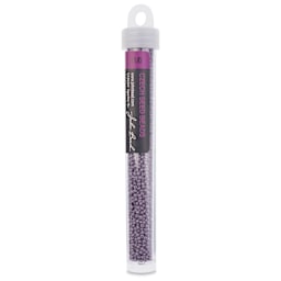 John Bead Solgel Chalk Dyed Czech Seed Beads - Orchid, 23 g vial