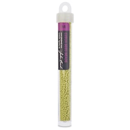 John Bead Solgel Chalk Dyed Czech Seed Beads - 11/0, Light Green, 23 g vial