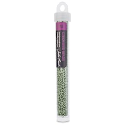 John Bead Solgel Chalk Dyed Czech Seed Beads - 11/0, Eucalyptus - 23 g vial