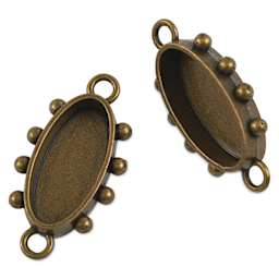 Ranger Ice Resin Hobnail Bezel - Oval, Small, Antique Brass, Pkg of 2