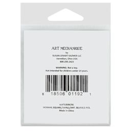 Ranger Ice Resin Hobnail Bezel - Square, Small, Antique Silver, Pkg of 2 - back of packaging