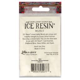 Ranger Ice Milan Bezel - Rectangle, Antique Silver, 4.4 cm x 2.8 cm - back of packaging