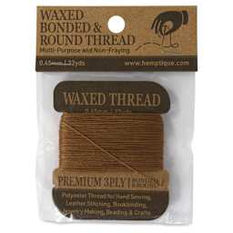 Hemptique Waxed Bonded & Round Thread - Light Brown, 0.45 mm, 32 yds - front of packaging