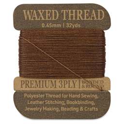 Hemptique Waxed Bonded & Round Thread - Dark Brown, 0.45 mm, 32 yds
