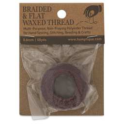 Hemptique Braided & Flat Waxed Thread - Dark Brown, 0.8 mm, 50 yds - front of packaging