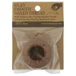 Hemptique Silky Smooth Waxed Thread - Brown, 1 mm, 25 yds - front of packaging