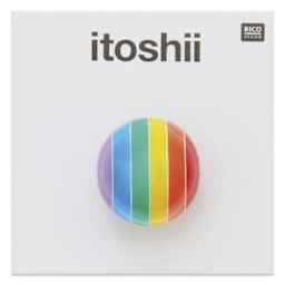 Rico Design Itoshii Plastic Bead - Striped Pearl, Rainbow, 18 mm Dia. - front of packaging