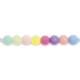 Rico Design Itoshii Plastic Beads - Rainbow Pastel, 10 mm Dia.