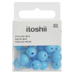 Rico Design Itoshii Plastic Beads - Pkg of 24, Turquoise, 10 mm Dia.