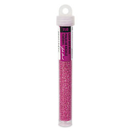 John Bead Terra Intensive Lining Czech Glass Seed Beads - 11/0, Pink, 23 g - front