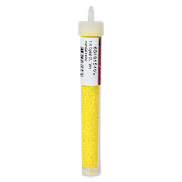 John Bead Terra Intensive Lining Czech Glass Seed Beads - 11/0, Yellow, 23 g - side of vial