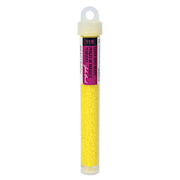 John Bead Terra Intensive Lining Czech Glass Seed Beads - 11/0, Yellow, 23 g - front of vial