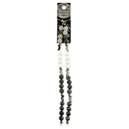 John Bead Solar System Glass Bead Strand - Moon, 5", 6 mm Dia.