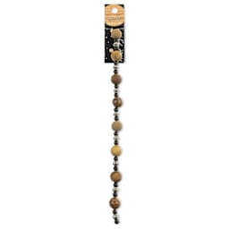 John Bead Solar System Glass Bead Strand - Jupiter, 7", 10 mm Dia.