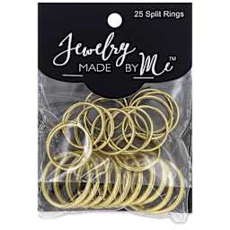 Jewelry Made By Me Split Rings - Pkg of 25, Gold front of packaging
