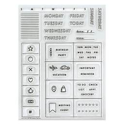 Hero Arts Planner Clear Stamp Set - Weekly Planner, 6" X 8"