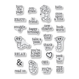 Hero Arts Bookworm Messages Clear Stamp Set - Set of 23