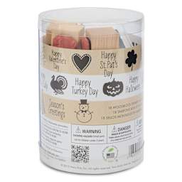 Hero Arts A Year of Holidays Woodblock Ink ‘n’ Stamps Set, back of packaging
