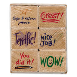 Hero Arts Woodblock Teacher Stamps Set - Set of 6, Stamps of Approval