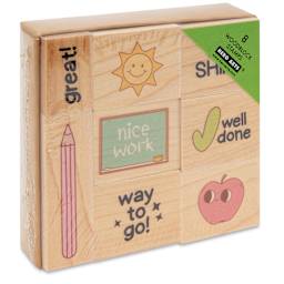 Hero Arts Woodblock Teacher Stamps Set - Set of 8, Well Done packaging angled view