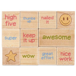 Hero Arts Woodblock Teacher Stamps Set - Set of 11, Gold Star