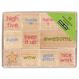 Hero Arts Woodblock Teacher Stamps Set - Set of 11, Gold Star front of packaging