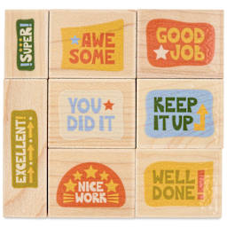 Hero Arts Woodblock Teacher Stamps Set - Set of 8, Nice Work